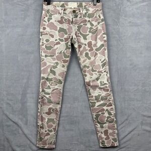 Current Elliott‎ The Ankle Skinny Grey Camo Print Jeans Size 24 Women